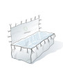 Body benne avec jupe de remplissage et fermeture zip, 620 x 240 x 115cm | OTEXIO