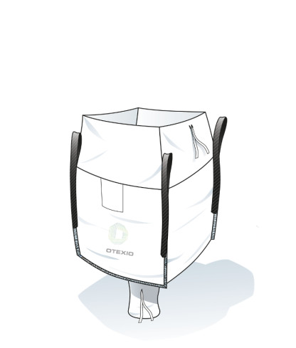 Big Bag zur Wiederverwendung mit Einfüllschürze und Auslauf, 1000 kg | OTEXIO