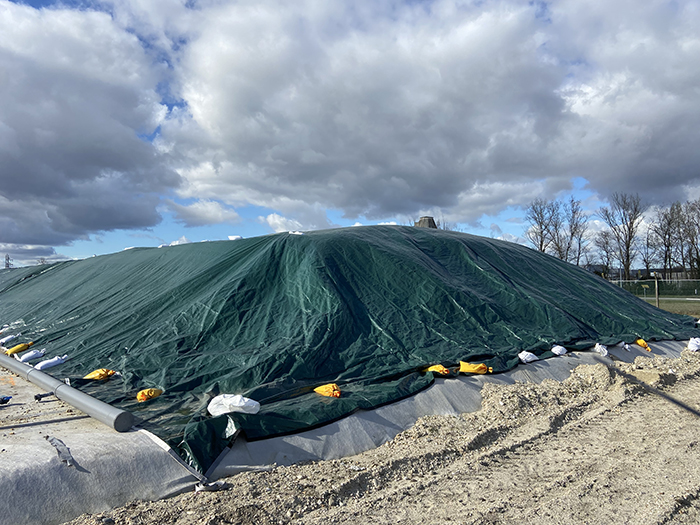 Bâche temporaire pour déchets, polyéthylène, verte