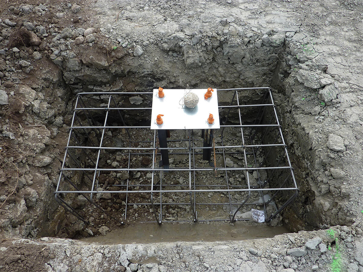Underground concrete fundation