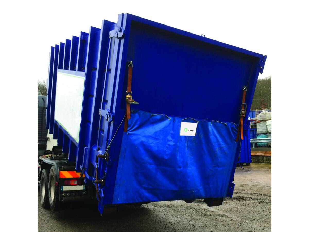 Press-container tarp